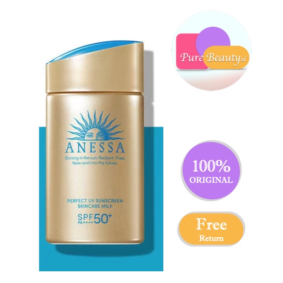 Anessa EXP2025 Perfect UV Sunscreen Skin Care Milk SPF 50+ PA++++ 60ml 2pcs Anti-kerutan Melembabkan kulit Waterproof  Original