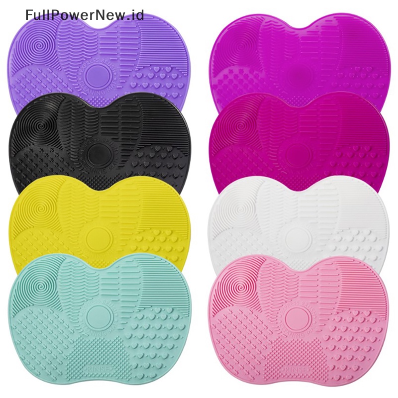 Power Silicone Makeup Brush Cleaner Scrubber Board Alas Pembersih Kosmetik Pad Cleaning ID