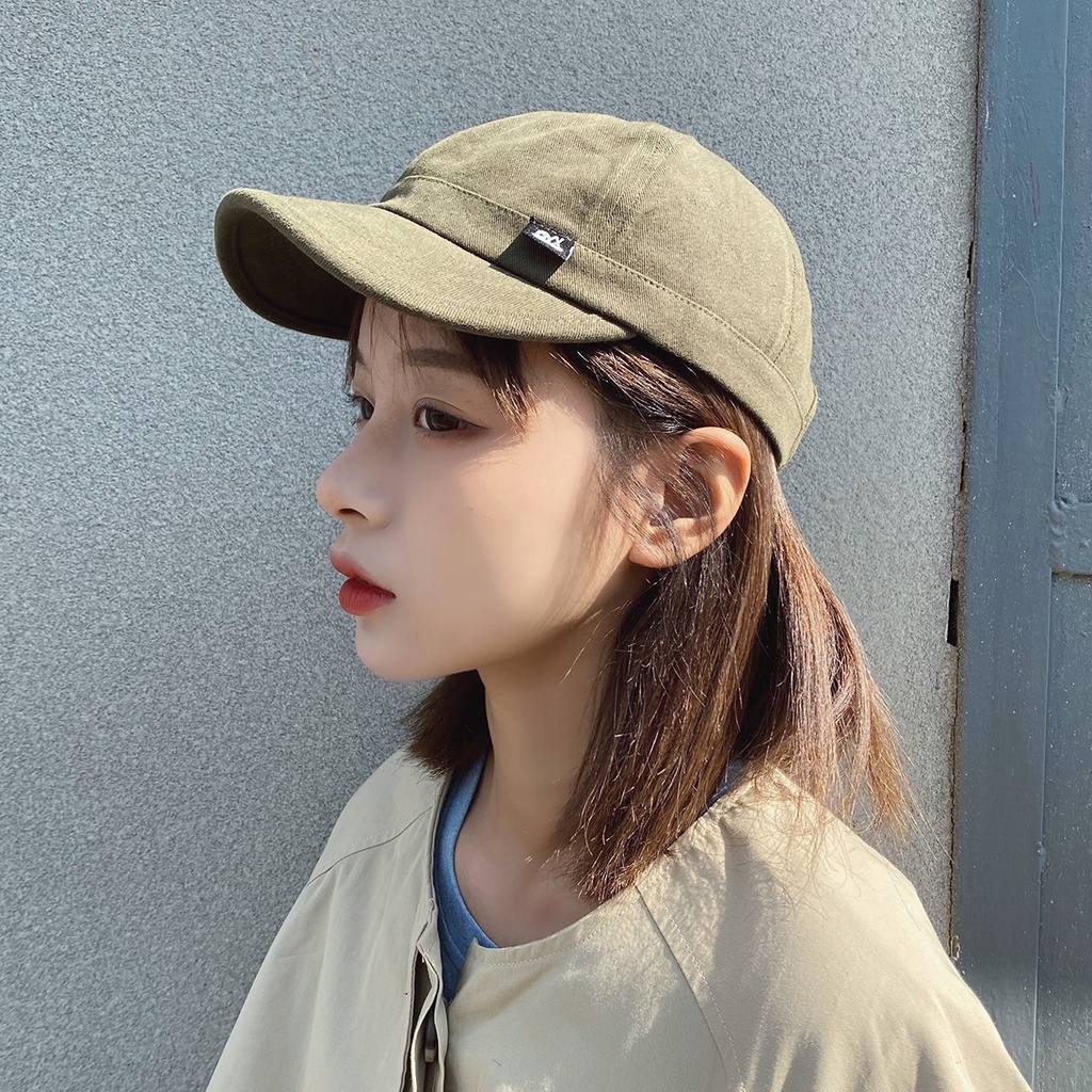 Retro Pendek brim Lembut Atas Topi Bebek Lidah Jalan hip-hop Topi baseball