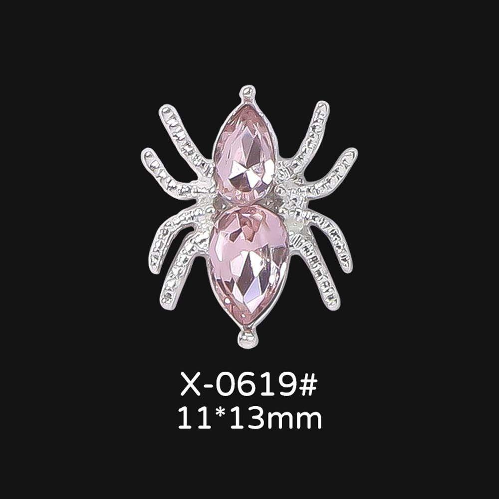 Agustina Cross Nail Rhinestones Fashion Jepang Spider Alloy Cross Nail Hiasan Nail Jewelry