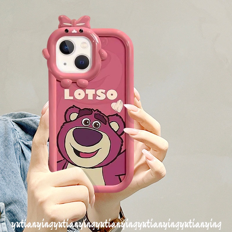 Case Manyo Beruang Strawberry Lucu Vivo Y35 Y12i Y12 Y22 Y15 Y16 Y21 Y22s Y02s Y31 Y20 Y11 Y30 Y55 Y17 Y51 Y15A Y15s Y33s V25E Y91 V25 V23E V23 Y75 3D Bow Little Monster Lens Cover