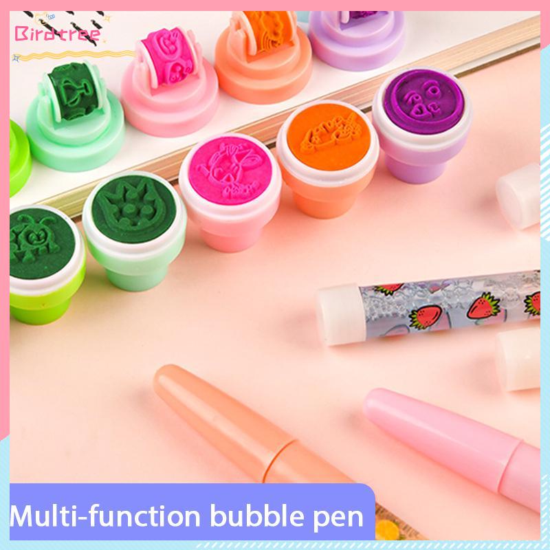 

[Readystock❤️COD]Pena Gelembung Multi-fungsi 5-in-1 Segel Rol Cahaya Segel Anak-Anak Pena Bolpoin Kreatif Ajaib- BS