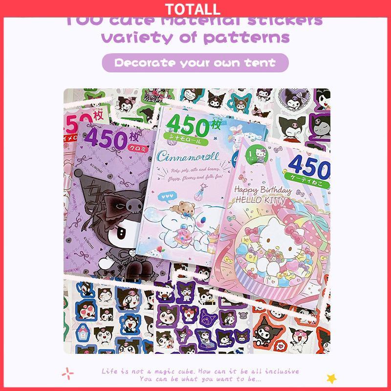 COD 450pcs Stiker Kuromi Waterproof Kartun ekorasi DIY Sanrio MELODY CINNAMOROLL Purin-Totall