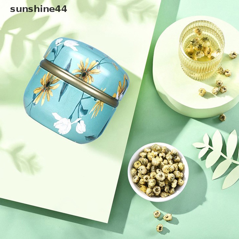 Sunshine Tea Can Metal Kitchen Storage Canisters Jar Untuk Rumah Tahan Lembab Daun Teh Kaleng ID