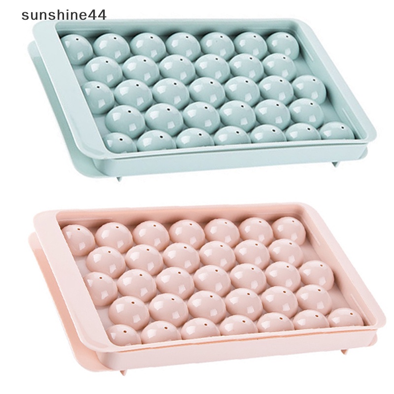 Sunshine 1Pc Nampan Es Batu Bulat 3D Dengan Tutup Bahan Plastik Diamond Spherical Style Ice Mold ID