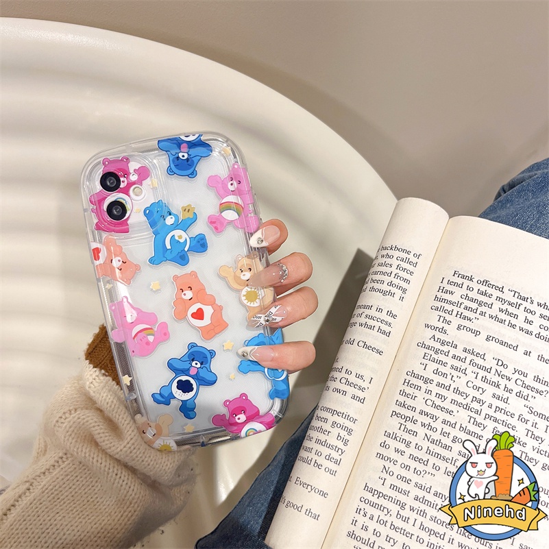 IPHONE Casing Kompatibel Untuk Iphone14 13 12 11 Pro Max X Xr Xs Max8 7 6 6s Plus SE 2020 Macaron Permen Pelangi Beruang Gaya Casing Ponsel Shockproof Silikon Transparan Penutup Tahan Debu