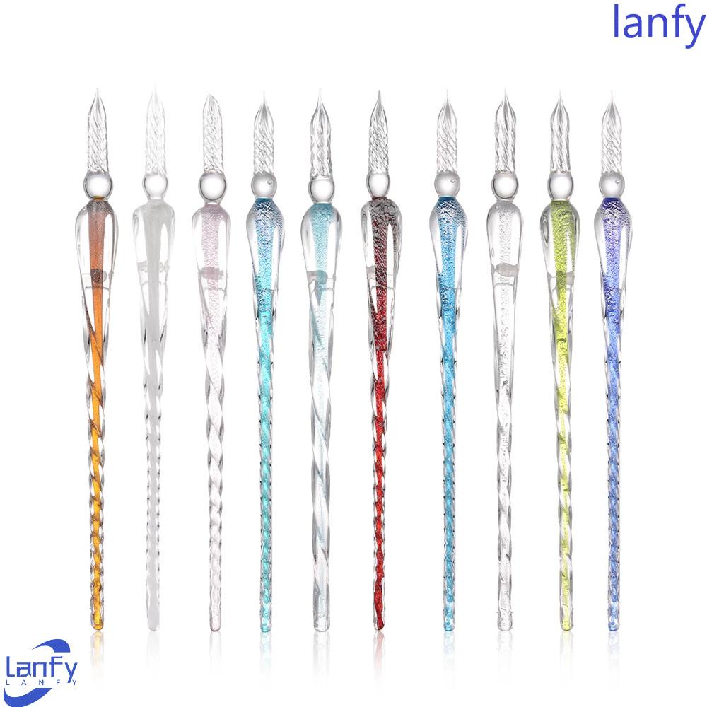 LANFY Writing Supplies Glass Dip Pen Painting Pen Signature Pen Fountain Pens Filling Ink 0.7mm Calligraphy Crystal Pen Handmade Vintage Dipping Pen
