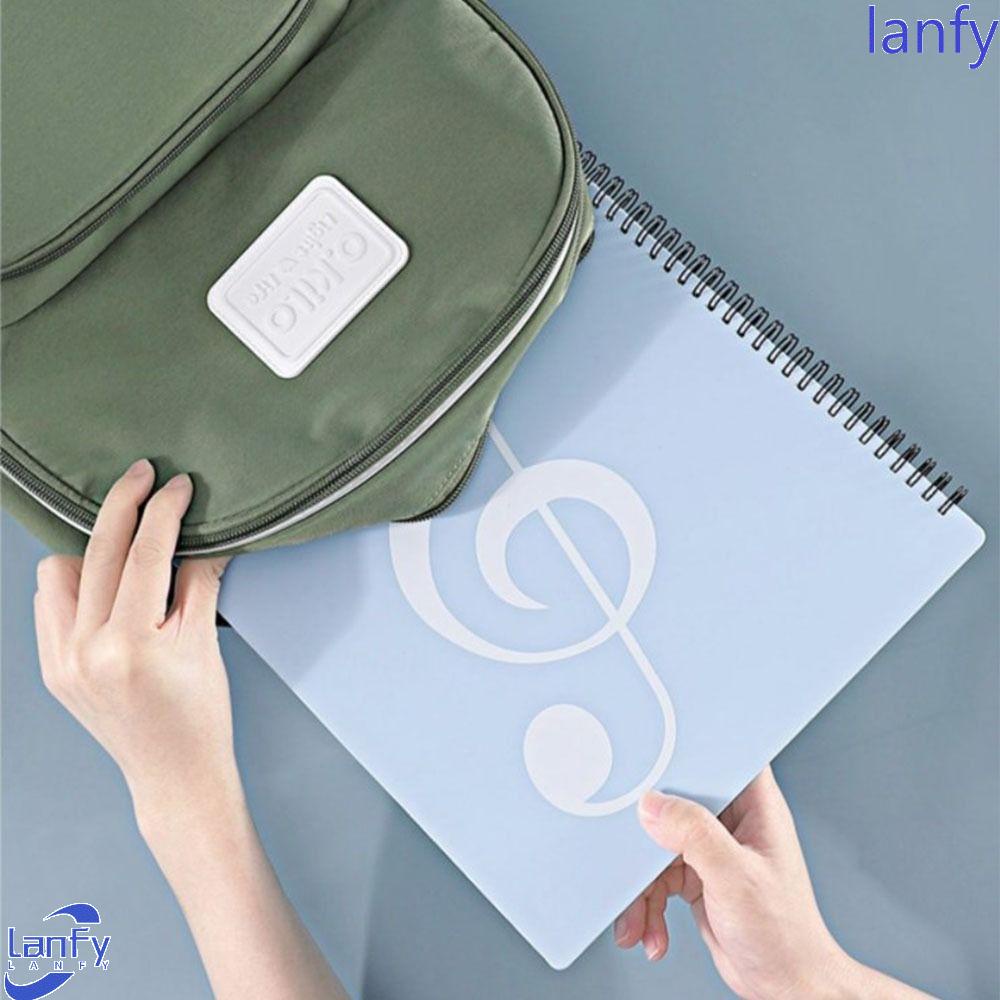 Lanfy Music Score Coil Folder Tahan Air Multi-layer A4 Kertas Folder Musisi Alat Tulis Dokumen Siswa Penyimpanan Organizer