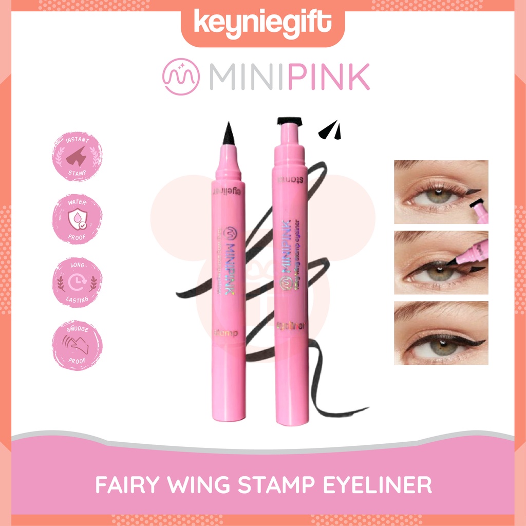 Minipink Fairy Wing Stamp Eyeliner 2 In 1 Waterproof Liquid Eyeliner Pensil Waterproof MP018