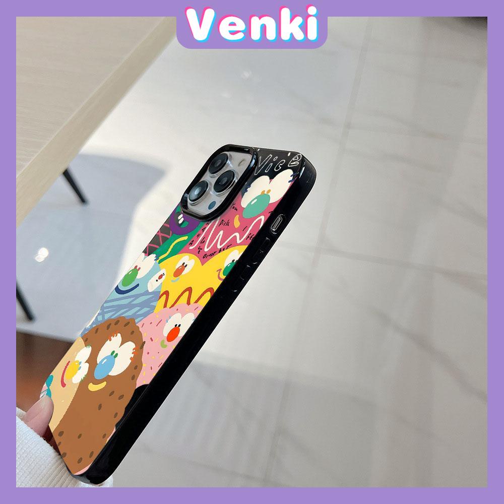 Venki - iPhone 11 Case Soft Shell TPU Big Hole Candy Case Cute Cartoon Black Phone Case Protection Shockproof Compatible with iPhone 13 Pro max 12 Pro Max 11 xr xs max 7Plus 8Plus