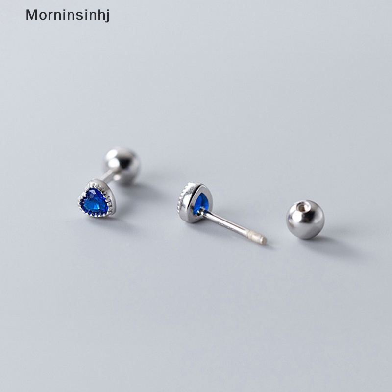 Mornin 1pasang Fashion Jantung Zirkon Telinga Studs Anting Untuk Wanita Tulang Rawan Helix Tulang Telinga Kuku Telinga Perhiasan Hadiah id