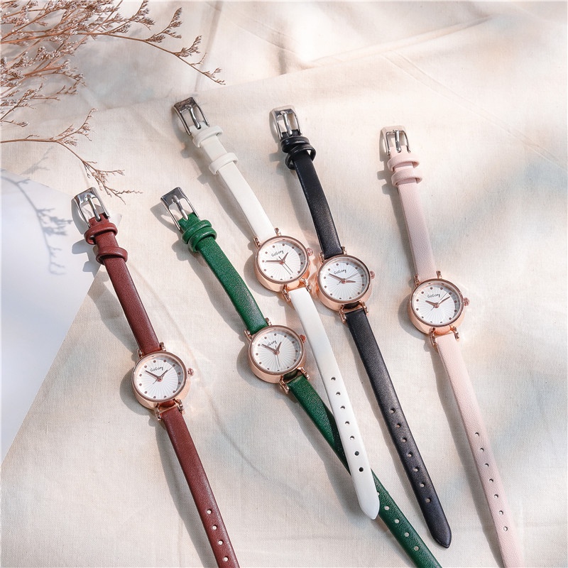 LM Gogoey - Jam Tangan Wanita Analog Gogoey Bulat Kecil Quartz Polos Style Korea Vintage