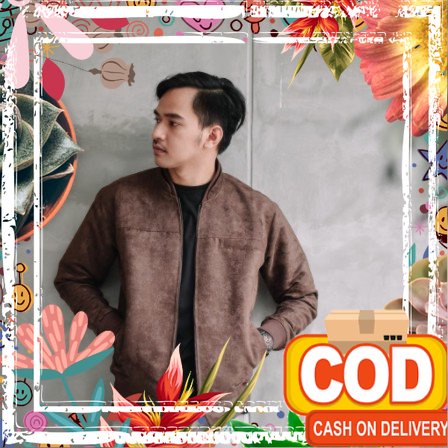 LIBRA Jaket Bomber Kulit Suede Pria Terbaru 2023 Murah Keren Nyaman Adem Dipakai Original Brown/ NoP