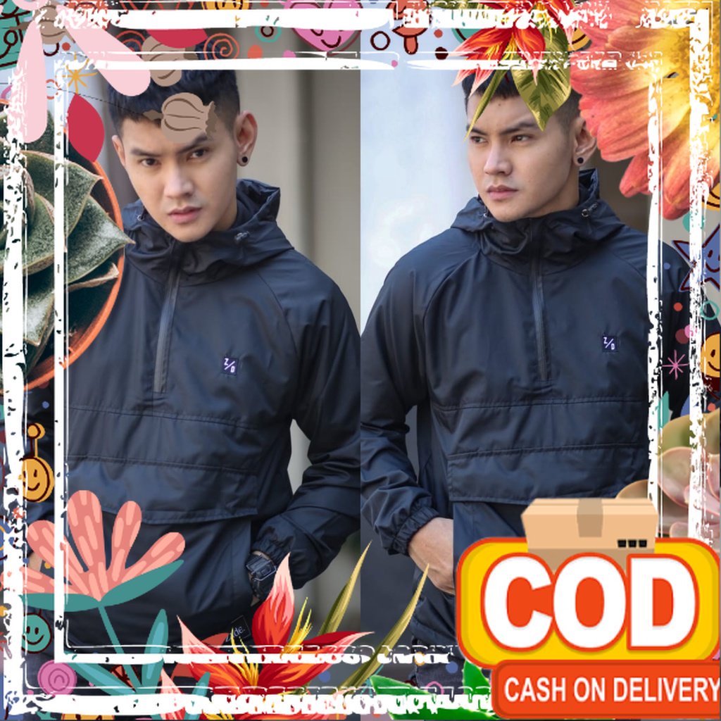 Jaket pria IKC 002 distro cbr Bandung hoodie dua sisi bolak balik keren grosir Jaket Pria Parasut Ja