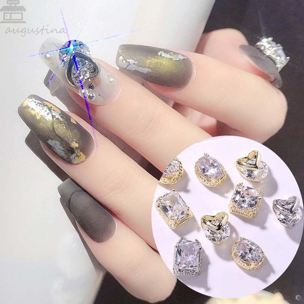 Augustina Nail Art Berlian Imitasi Super Flash Shiny Love Heart Glitter Diamond Perhiasan Jepang DIY Alat Nail Art