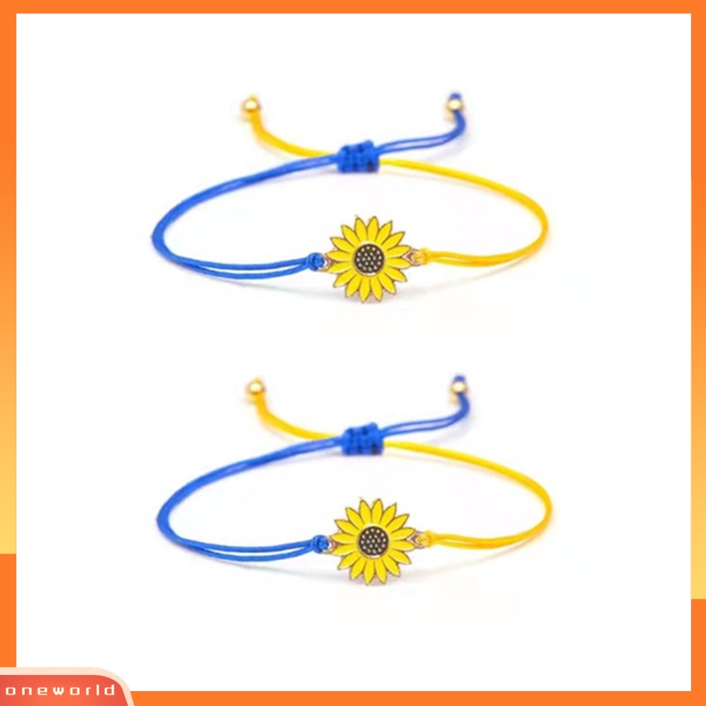 [EONE] Gelang Persahabatan Bunga Matahari Warna Cerah Manis Dapat Disesuaikan Menetes Minyak Gelang Perhiasan Hadiah