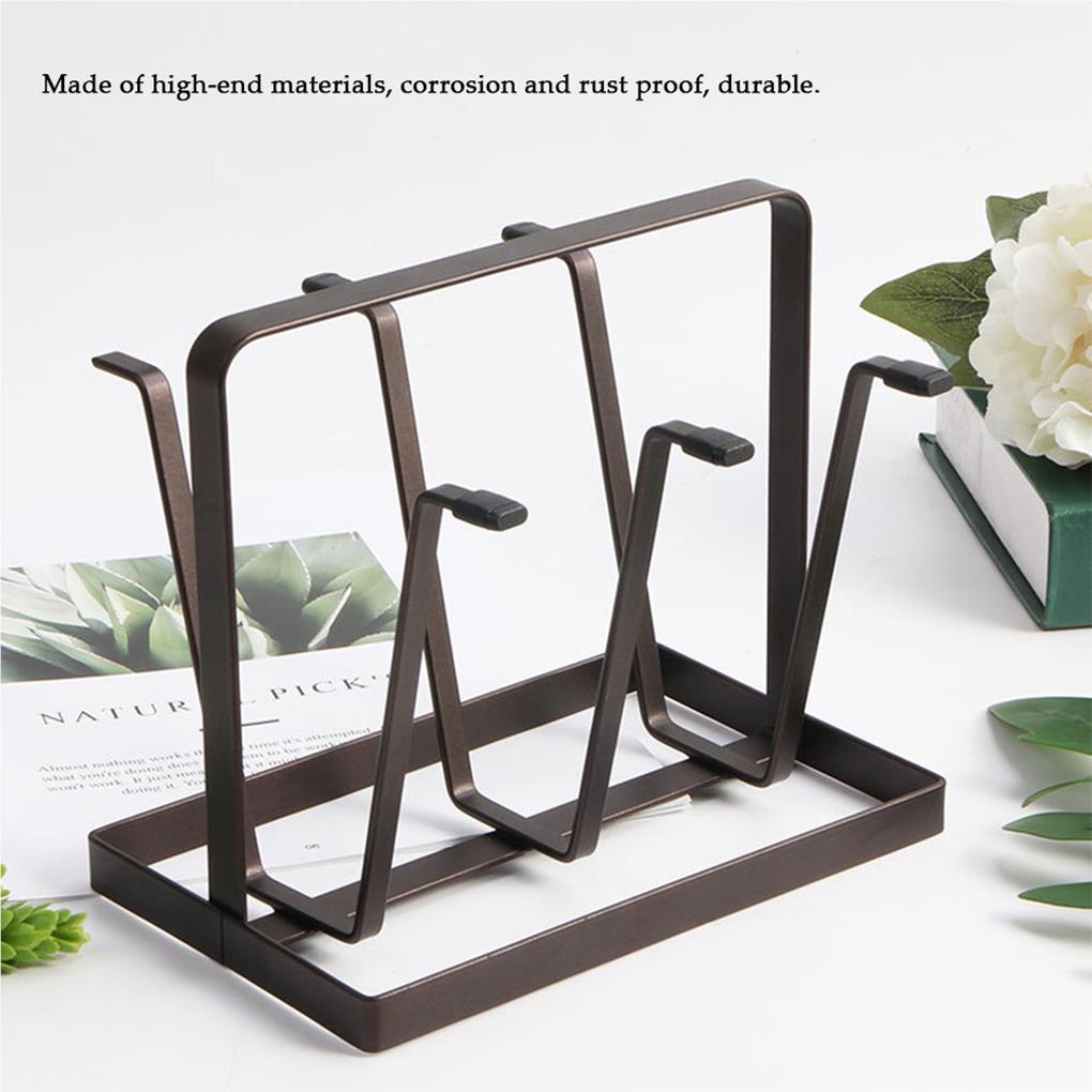 6gelas Mug Gelas Stand Holder Metal Cup Drying Rack Shelf Upside-down Cup Drain Rack Rak Gantungan Gelas Wine