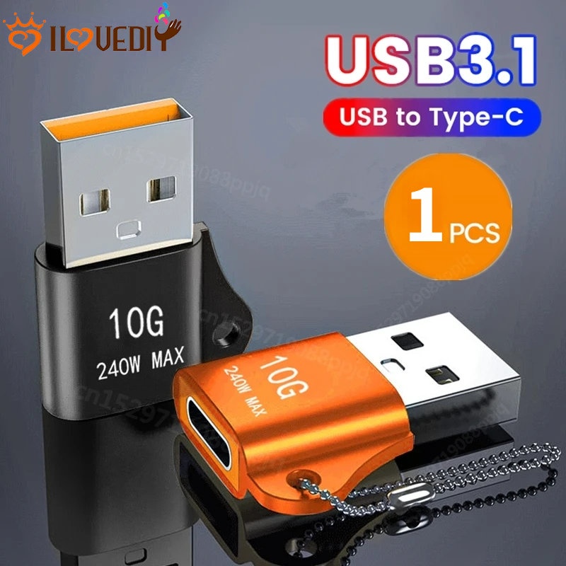 10g USB Male to USB C Female OTG Converter Untuk Xiaomi Samsung 240W USB OTG Ke Tipe C Adaptor Transfer Data USB 3.1 Ke Tipe C Female to USB Male Converter