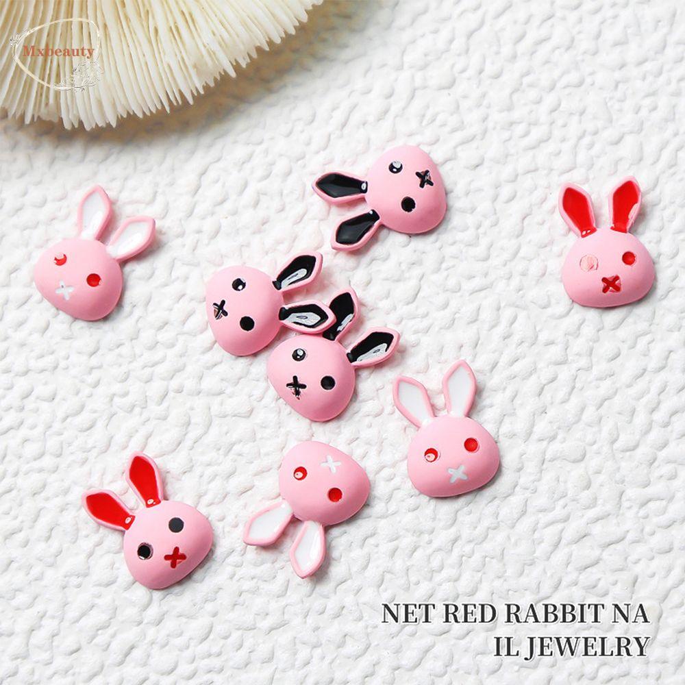 Mxbeauty Hiasan Kuku Kelinci Fashion Pink Manicure Nail Art Charms Perhiasan Kuku Kartun