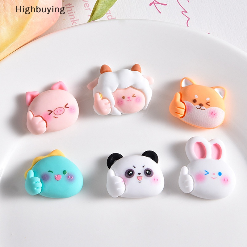 Hbid 10pcs Resin Mini Dekorasi Kartun Hewan Datar Kembali DIY Bahan Craft Aksesoris Untuk Phone Case Kue Mobil Dekorasi Rumah Glory