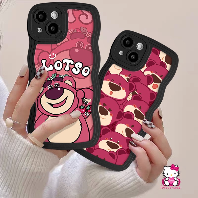 Casing Tepi Bergelombang Untuk Vivo Y36 Y21 Y35 Y16 Y12s Y02 Y15 Y22 Y17 Y12 Y12i Y33s Y22s Y91C Y21s Y30 Y02s Y11 Y20 Y15s V25E Y91 V20 V21 Y50 Y93 V25 Y15A Strawberry Bear Manyo Soft Case