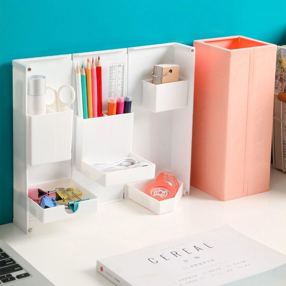 Mxbeauty Desktop Organizer Kreatif Berdiri Kamar Siswa Kantor Makeup Brushes Holder Phone Stand Holder Pulpen Organizer Kotak Penyimpanan