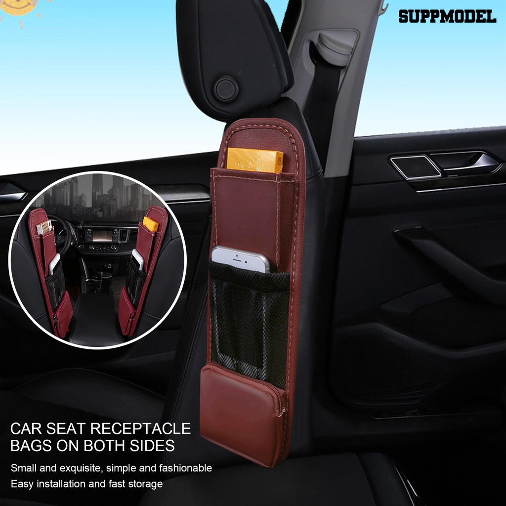 [SM Otomatis] Seat Side Organizer Kapasitas Besar Multi-Saku Dengan Saku Jaring Auto Seat Side Phone Hanging Bag Aksesoris Interior