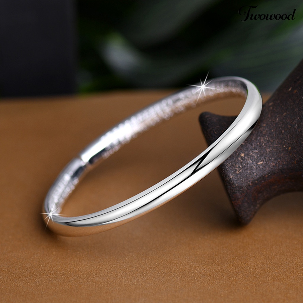 Twowood Unisex Bangle Opening Adjustable Perhiasan Gaya Etnik Kilau Cerah Gelang Untuk Pesta