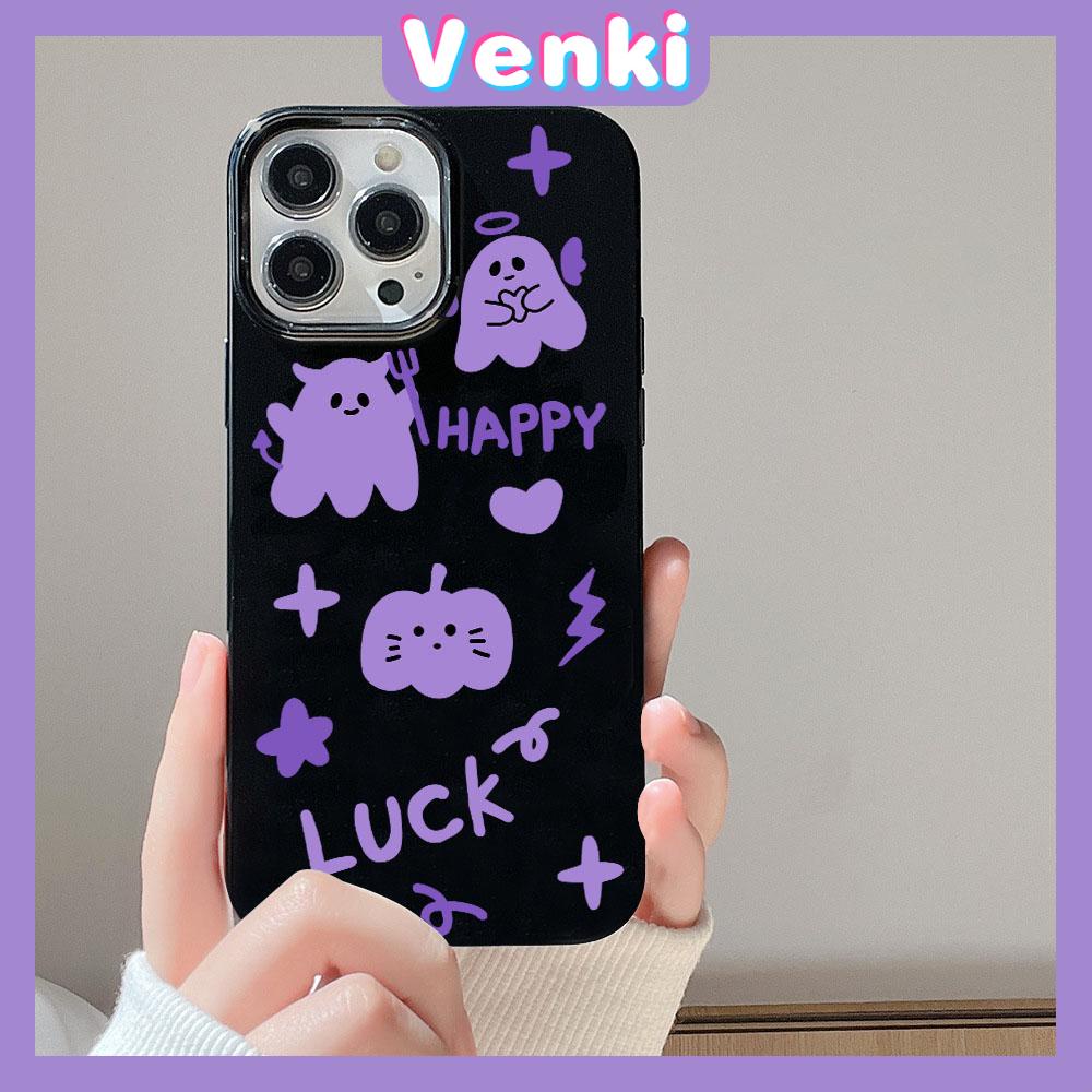 VENKI - For iPhone 11 iPhone Case Black Glossy TPU Soft Case Shockproof Protection Camera Lucky Angel Compatible with iPhone 14 13 Pro max 12 Pro Max xr xs max 7Plus 8Plus