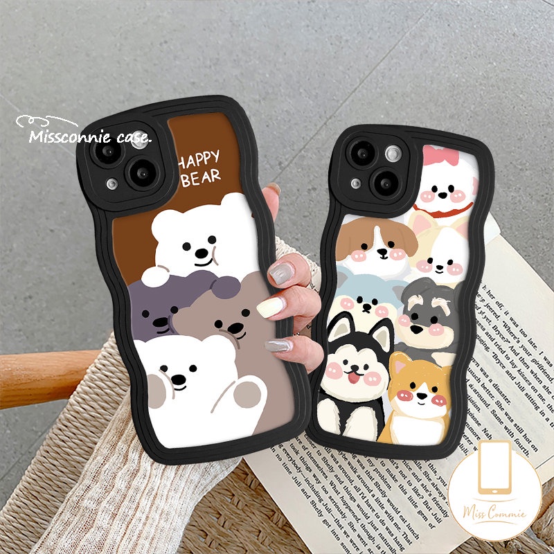 Casing Puppy Kartun Lucu Untuk Redmi 9C 12C 9 10C 9T 10A 9A A1 10 A1+Redmi Note 11 8 11 9s 9 11s 10s 10 Pro POCO M3 X3 NFC Pro Mi 11T Pro Lovely Puppy Soft Tpu Wavy Casing Edge