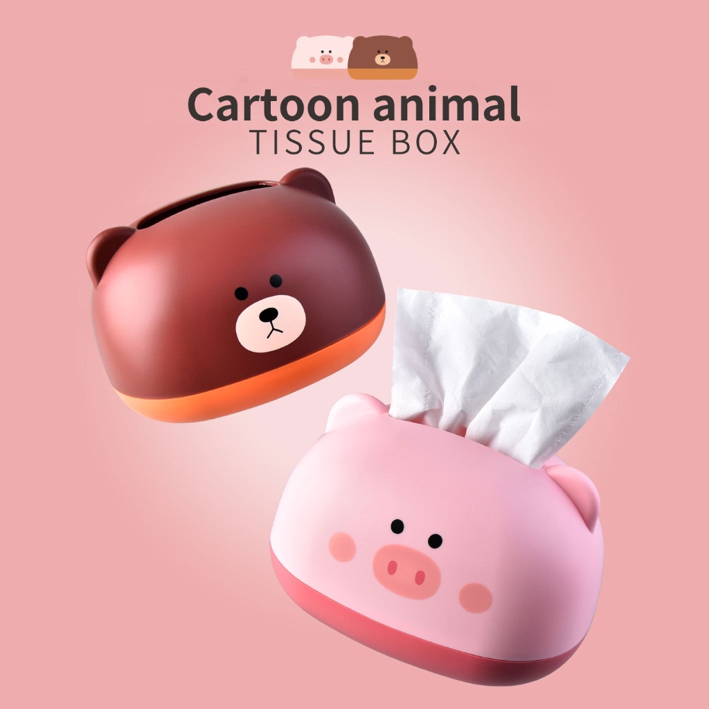 Kotak Tisu Unik Tempat Tissue Box Organizer Mobil Karakter Lucu Minimalis - KT009