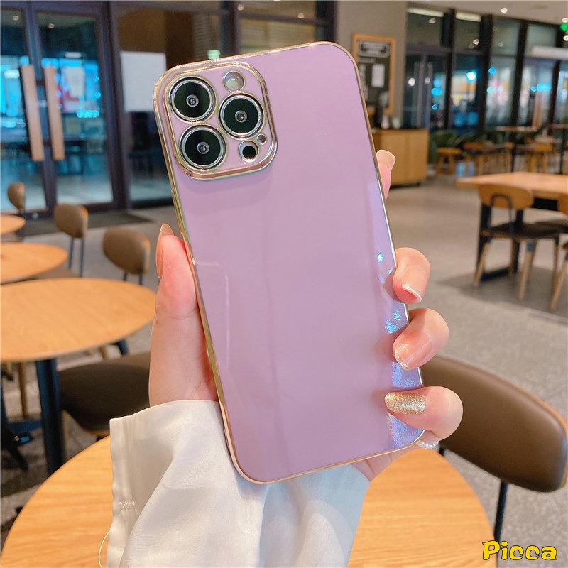 Casing Electroplate Warna Permen Simple Untuk Redmi Note10 12 11 9 8 11S 10S 10 Pro 11Pro 12Pro Redmi A1 10C 9 10 9A 9T 9C NFC POCO X3 NFC Pro M3 Plating Halus Mewah Soft Cover