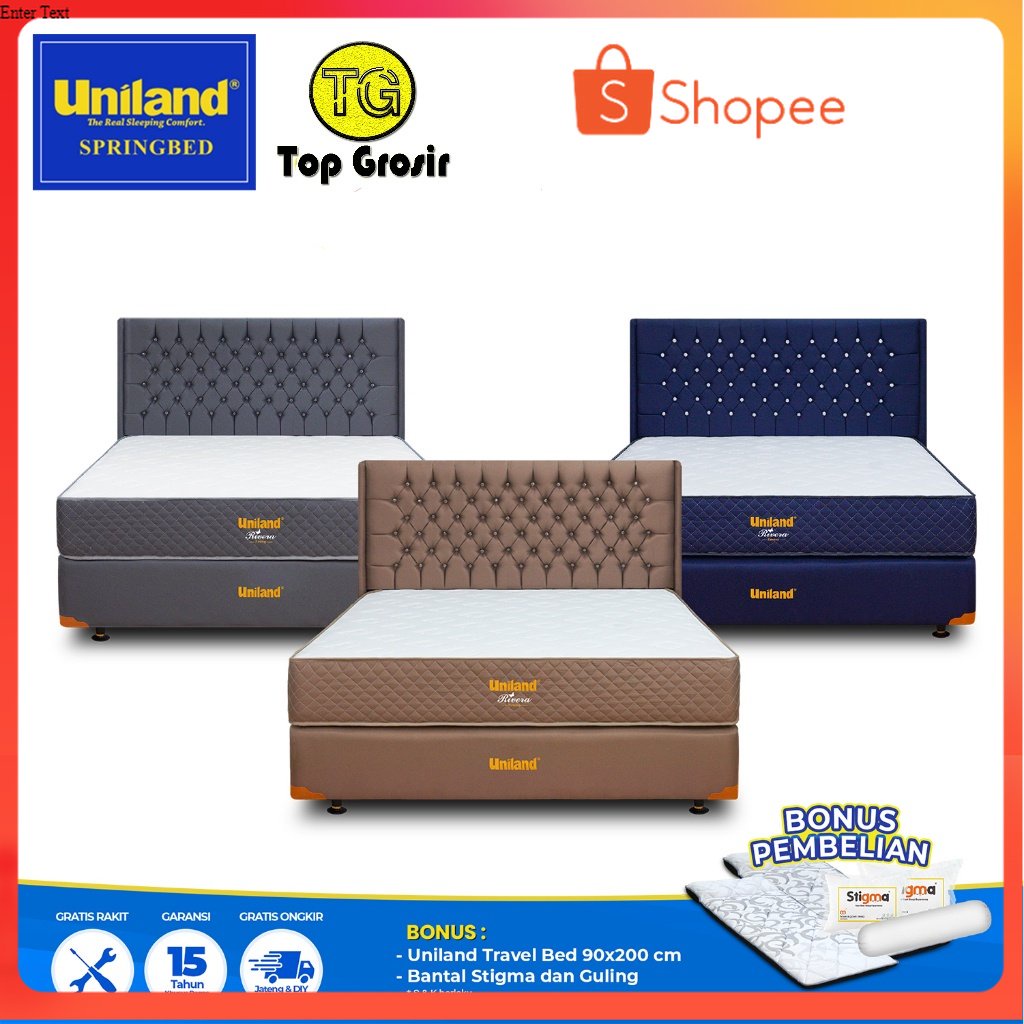 Uniland Springbed Rivera Firmtop Manila - Kasur Springbed Fullset UNILAND KUNINGAN