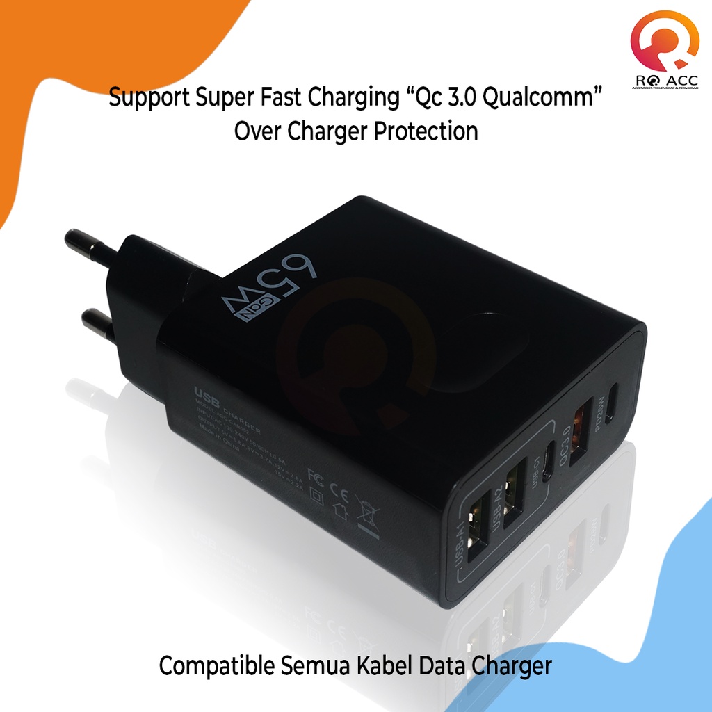 [RO ACC] NVN-PTC10 HEAD / BATOK / KEPALA CHARGER SUPER FAST CHARGING 65W 5IN1