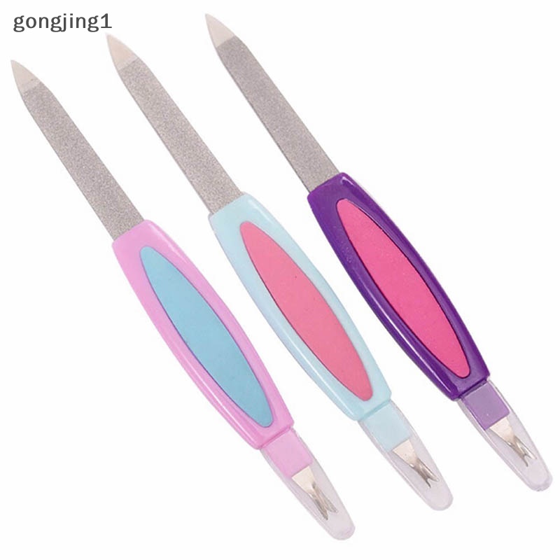 Ggg 2in1 Kikir Kuku stainless steel scrub buffer double sides pedicure tools ID