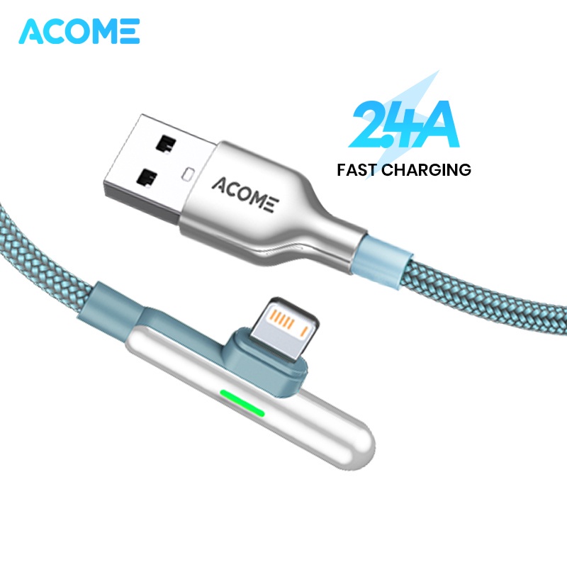 ACOME Gaming Cable Data Fast Charging Kabel Data Micro USB, Type C, Lightning QC3.0 2.4 A Garansi 1 Thn Seri AW