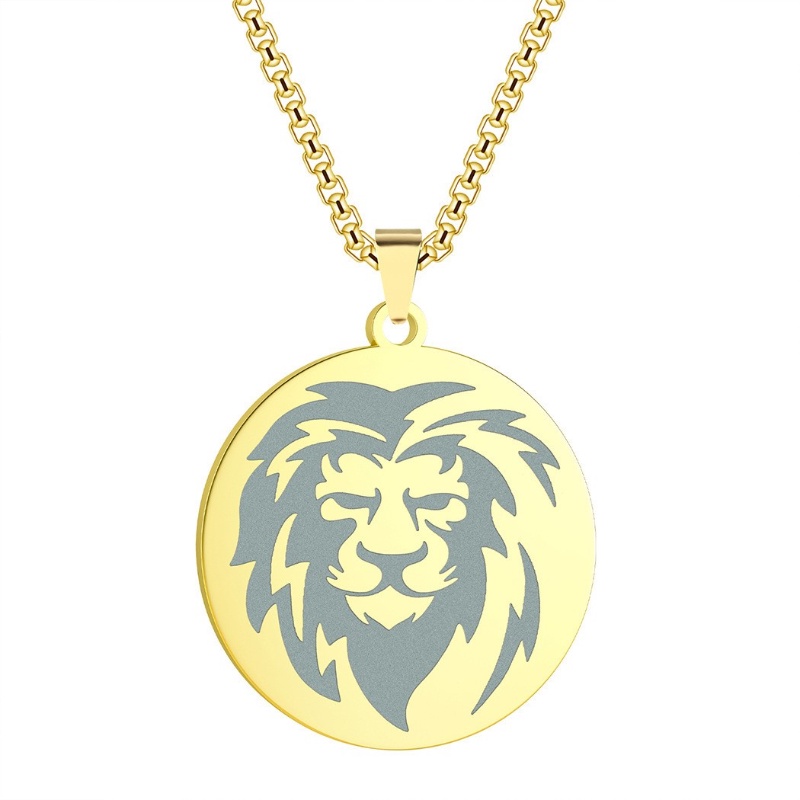 Z H Perhiasan Stainless Steel Lion Pendant Pria Kalung Fashion Retro Hip Hop Pesta Perhiasan Aksesoris Hadiah Ulang Tahun