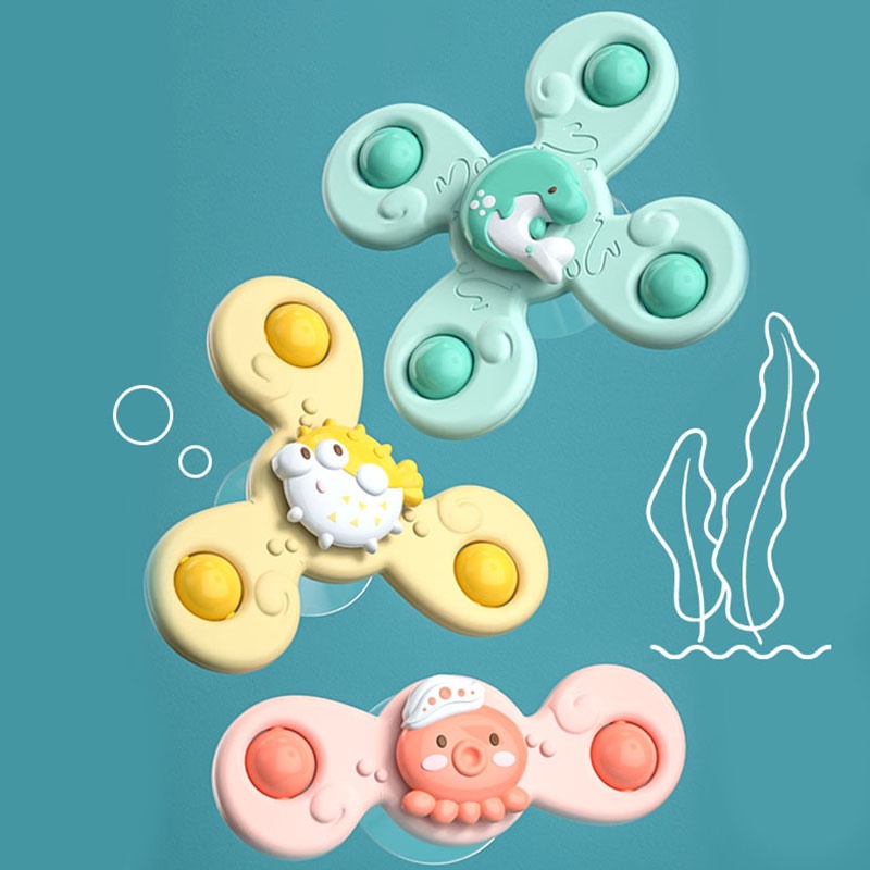 Montessori Mainan Bayi Mandi Anak Laki-Laki Anak Mandi Sucker Spinner Suction Cup Toy For Kids Lucu Anak Kerincing Teether