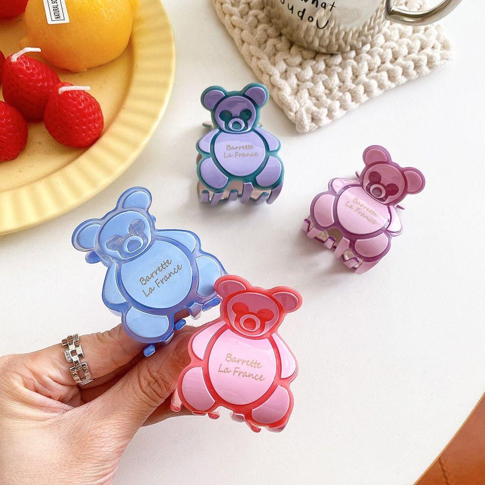 Fishstick Bear Hair Claw Pesta Hiasan Kepala Ins Hair Crab Clip Hewan Gadis Jepit Rambut Ponytail Holder Hairgrips Kecil Korea Hair Clips