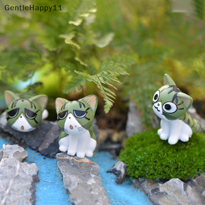 Gentlehappy 8pcs Kawaii Cheese Cats Kitty Patung Miniatur Resin Kitten Kucing Patung Mini Taman Angka Dekorasi Untuk Rumah Mainan Anak id