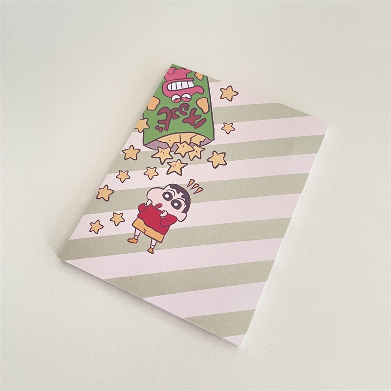 [20Gaya] 50lembar Ins Gaya Kartun Crocodile Snack Crayon Pola Memo Lucu Pesan Catatan Anti Lengket Siswa Handbook