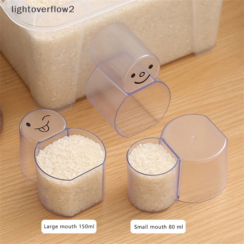 [lightoverflow2] Gelas Takar Gelas Takar Rice Scooping Cup w/Scale Transparan Alat Dapur Multi Fungsi [ID]