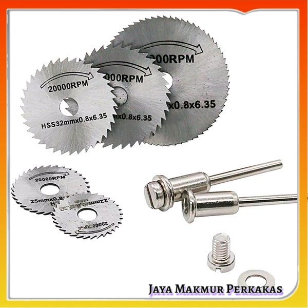 SET MATA GERGAJI MINI POTONG HSS / mini grinder 5pcs Gergaji 2pcs Mandrel