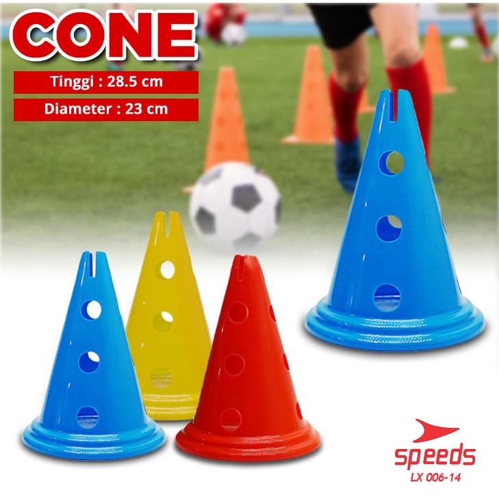 SPEEDS Cone Kerucut Lubang Marker Alat Trainning Latihan Olahraga Futsal Sepak Bola 28.5 Cm 006-14