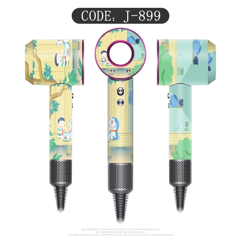 Doraemon Stiker Universal Tahan Air Tahan Minyak Untuk Dyson Hair Dryer Sticker Dyson Hair Dryer Film Shell Penutup Pelindung Crayon Shin-chan Film Pelindung