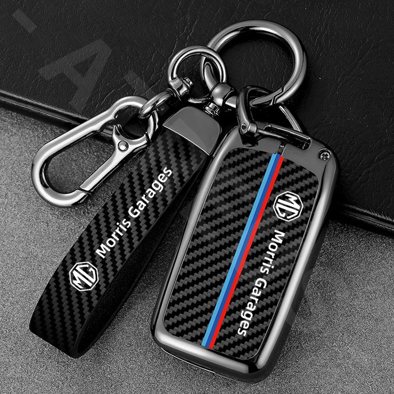 Mg Zinc Alloy Bungkus Penuh Case Kunci Mobil Cover Serat Karbon Kulit Smart Key Protector Untuk HS ZS EP MG5 MG3 EV 4 5 6 EP 2023 Extender Mulan