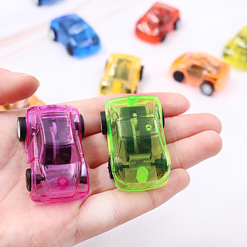 1pc Warna Random Mobil Mainan Mini Transparan ABS Plastik/Fun Inertia Drive Mobil Tarik Kecil/Mainan Kasual Anak-Anak Kreatif Hadiah Ulang Tahun