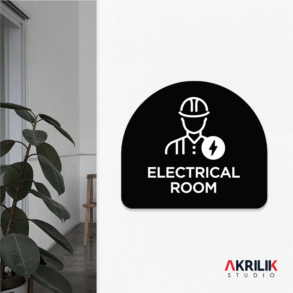

Sign Board Akrilik Electrical Room Papan Acrylic Signage Tempel Dinding Tulisan Ruangan Listrik Label Tanda Himbauan Nama Ruangan Petunjuk Rambu Aklirik UV Print