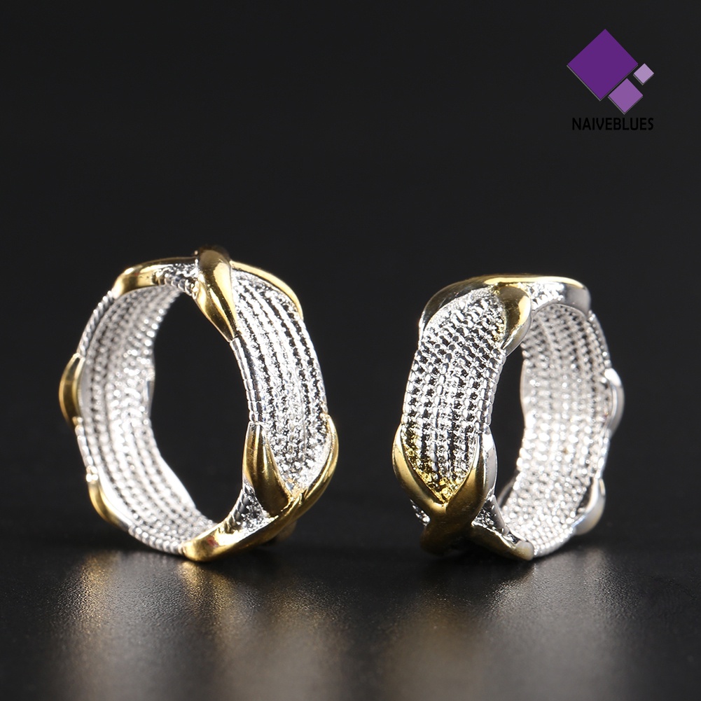 &lt; Naiveblues &gt; Cincin Kawin Emas Wanita Lapis Perak X Perhiasan Fashion6 7 9