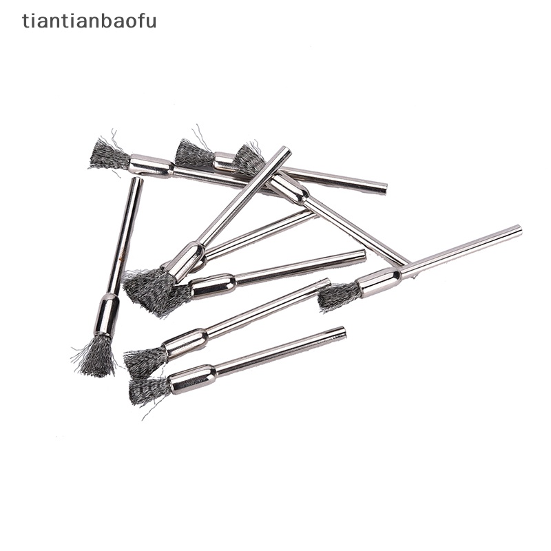 [tiantianbaofu] Baru 10pc Sikat Kawat Mini Brushes Cup Wheel Untuk Gerinda Atau Bor 3x5mm Butik